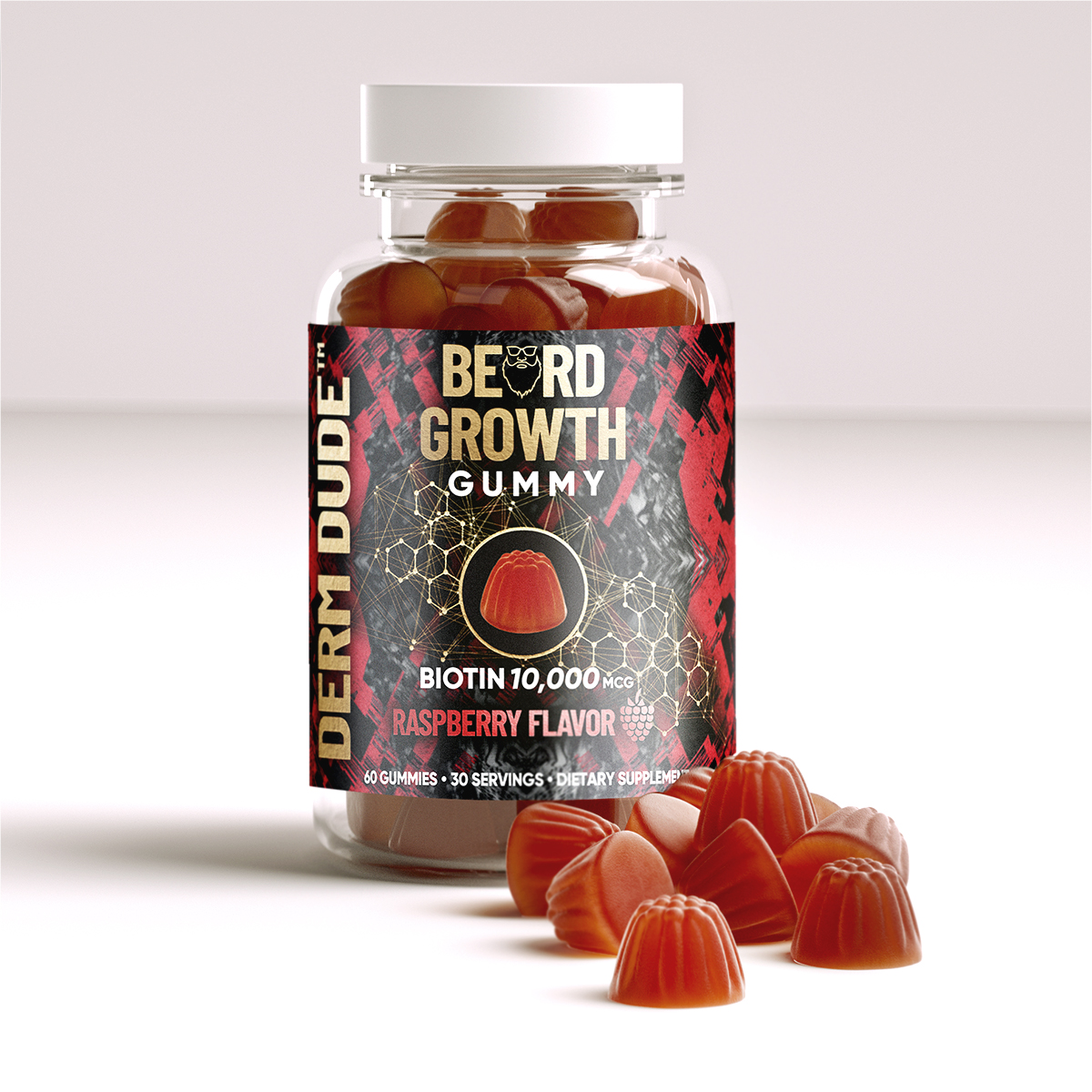 Derm Dude Beard Growth Biotin Gummy