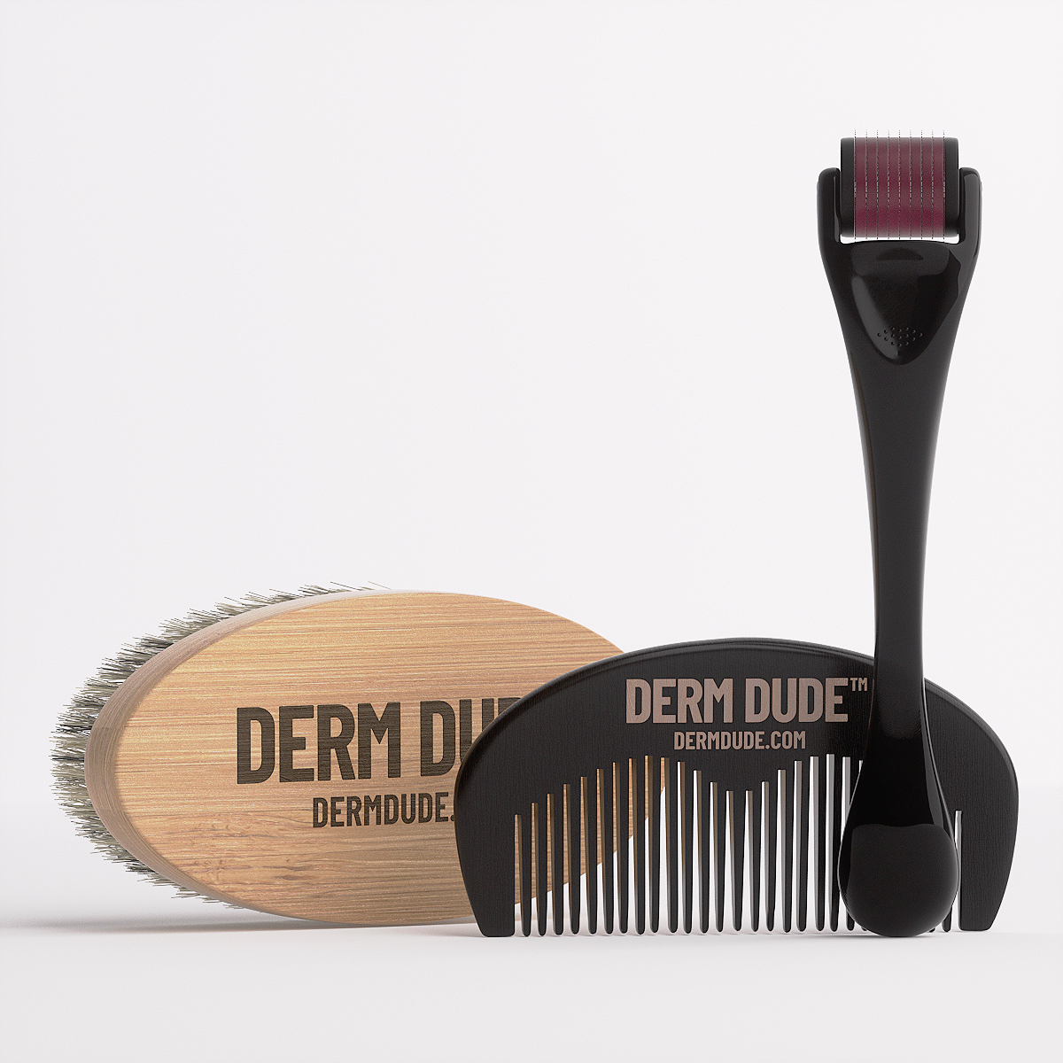 Beard Growth Tool Kit - Beard Brush, Beard Comb and Beard Growth Roller
