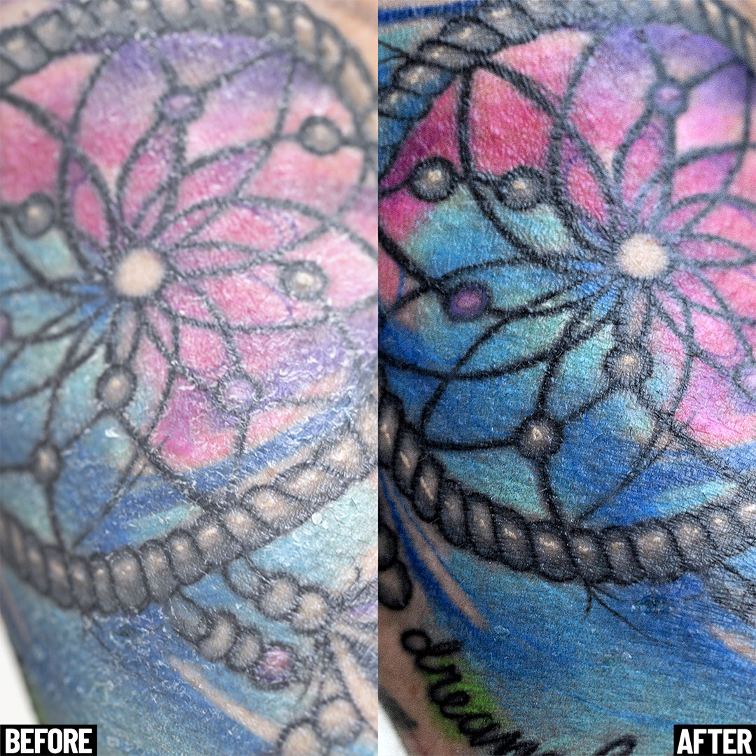 Tattoo Aftercare Before and After Dreamcatcher Photo